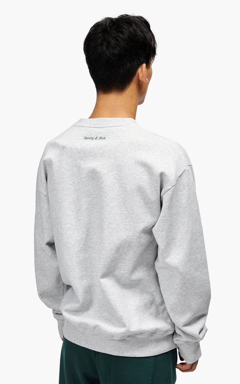 Sporty & Rich Wellness Boucle Crewneck Heather Grey - Image 6
