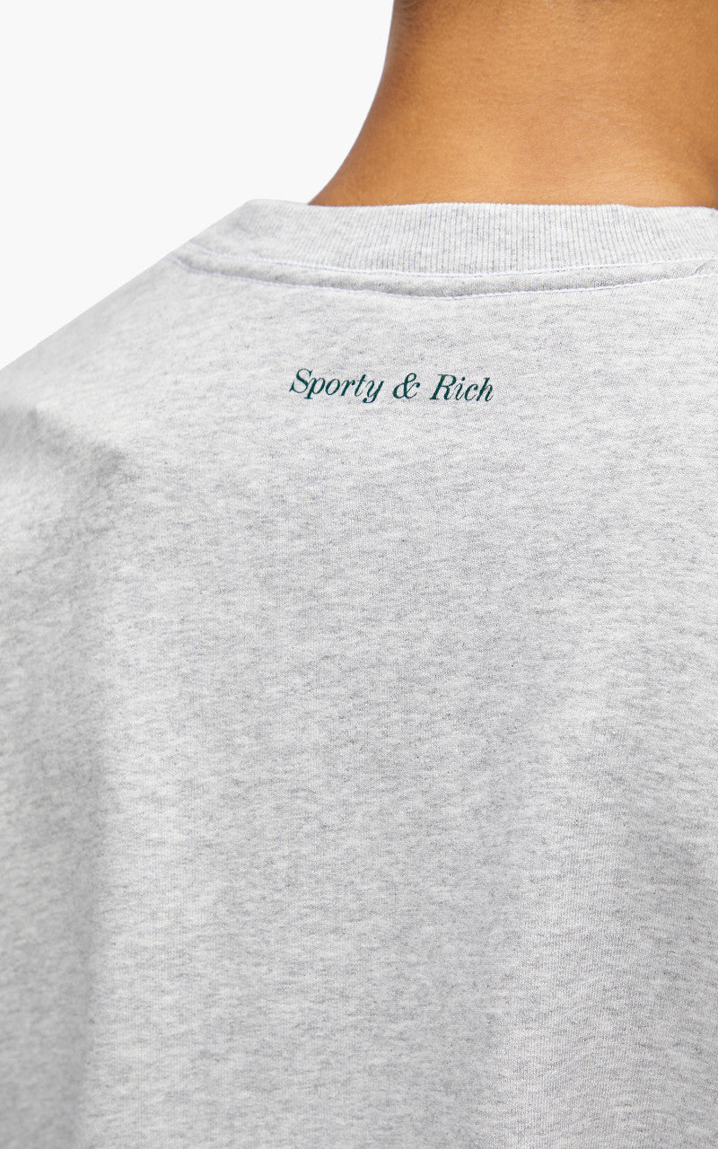 Sporty & Rich Wellness Boucle Crewneck Heather Grey - Image 7