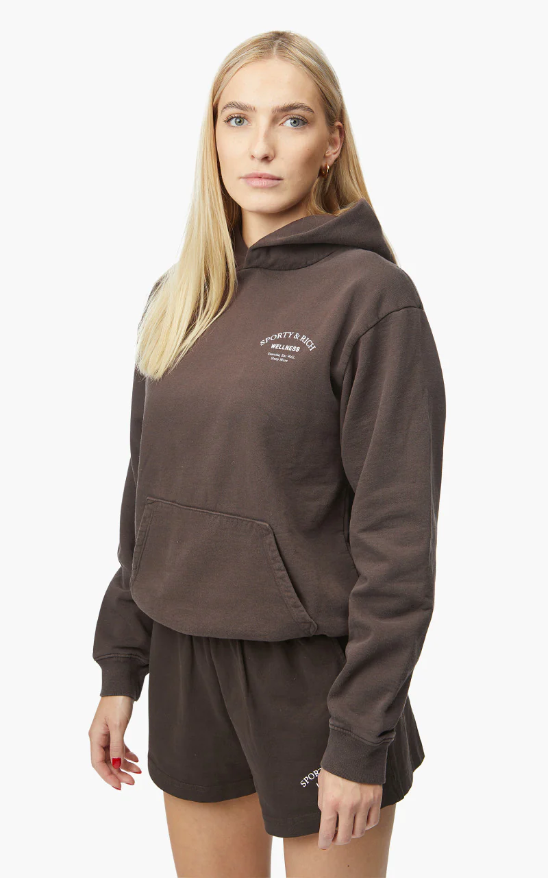 Sporty & Rich Wellness Studio Hoodie Chocolate - Image 5