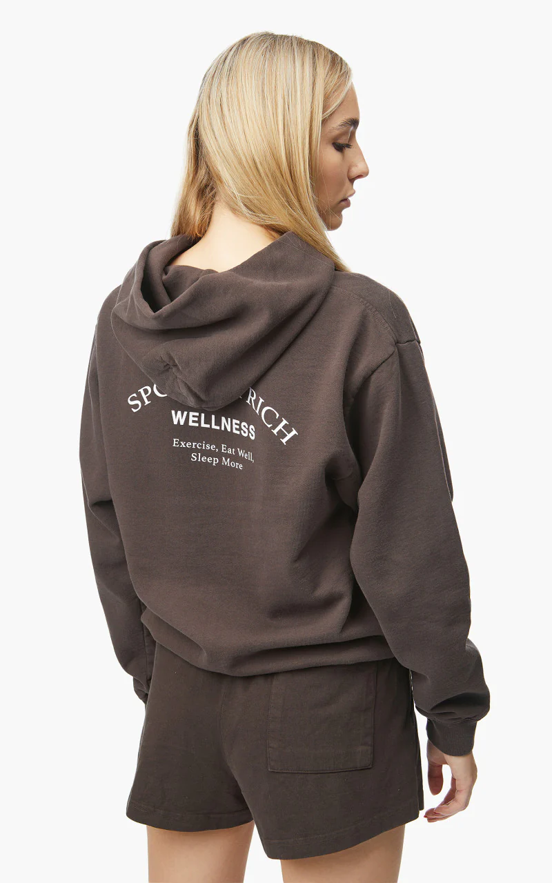 Sporty & Rich Wellness Studio Hoodie Chocolate - Image 7