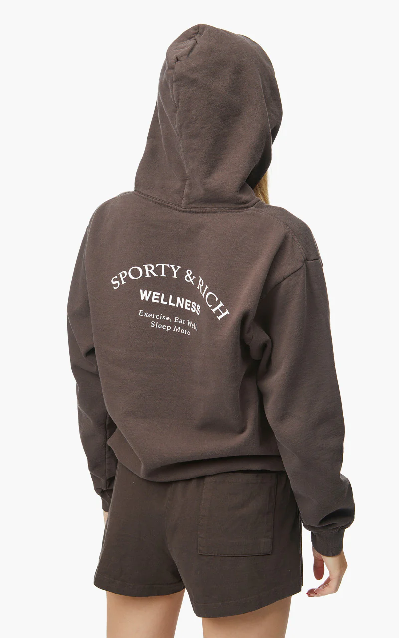 Sporty & Rich Wellness Studio Hoodie Chocolate - Image 8