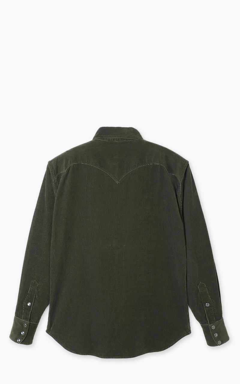 Stevenson Overall Co. Cody Corduroy Shirt Dark Olive - Image 3