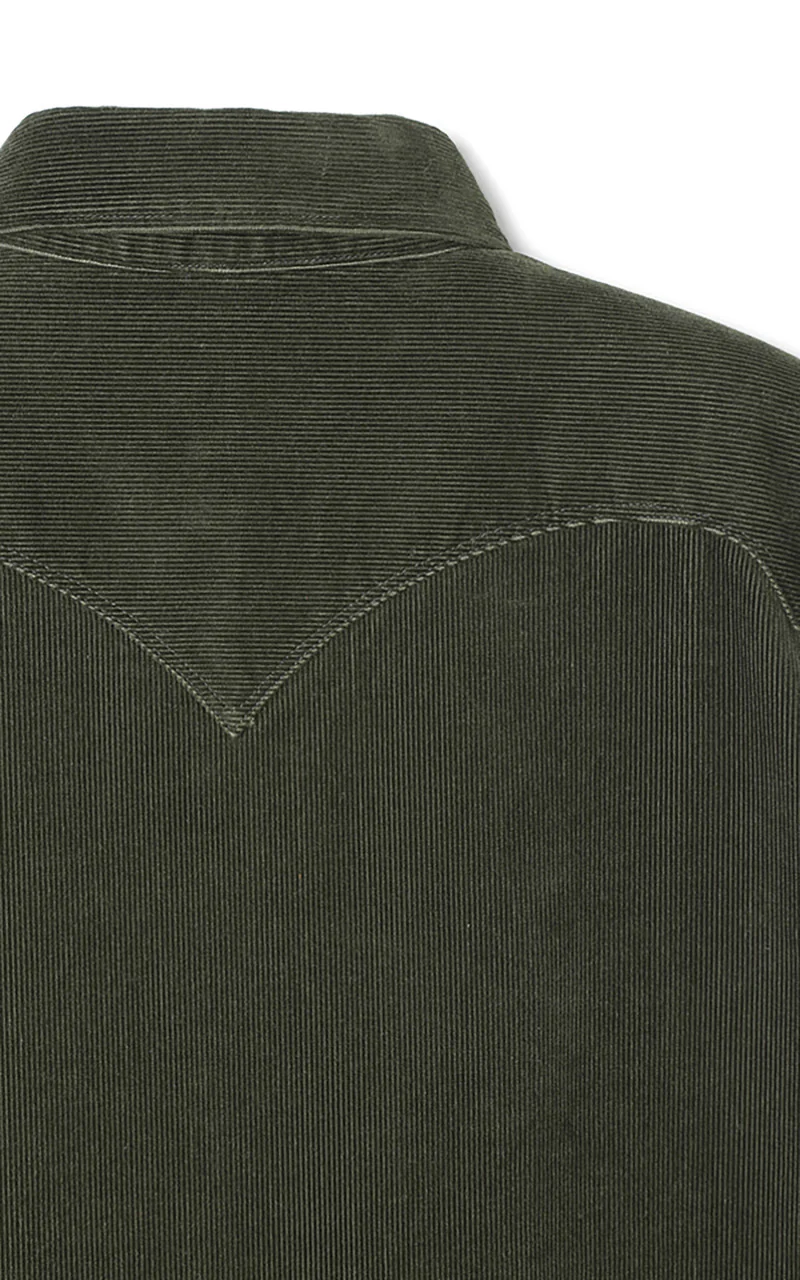 Stevenson Overall Co. Cody Corduroy Shirt Dark Olive - Image 6