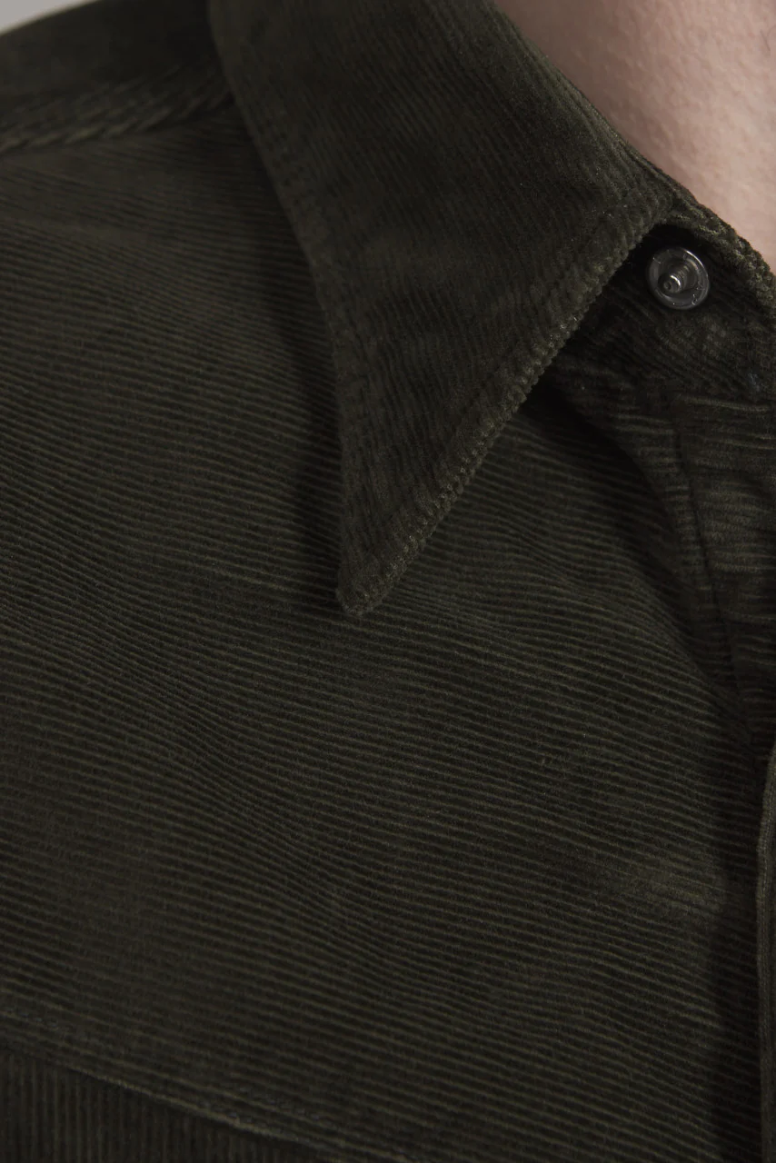 Stevenson Overall Co. Cody Corduroy Shirt Dark Olive - Image 7