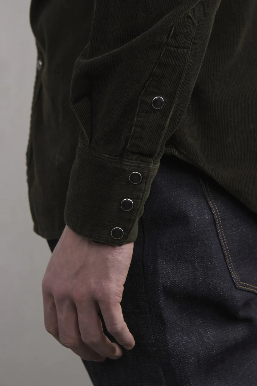 Stevenson Overall Co. Cody Corduroy Shirt Dark Olive - Image 8