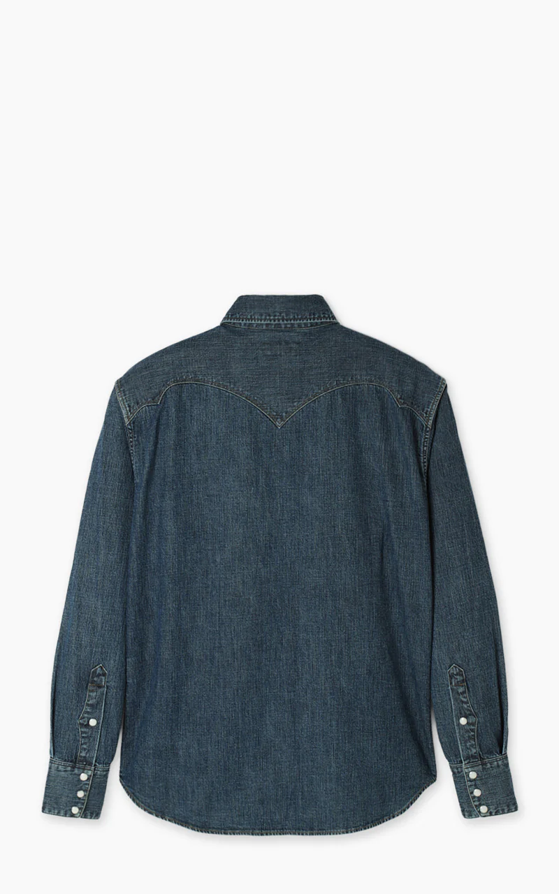 Stevenson Overall Co. Cody Denim Shirt Faded Indigo - Image 3
