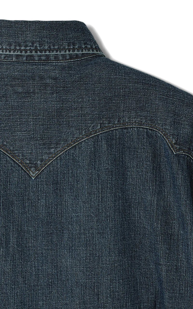 Stevenson Overall Co. Cody Denim Shirt Faded Indigo - Image 5