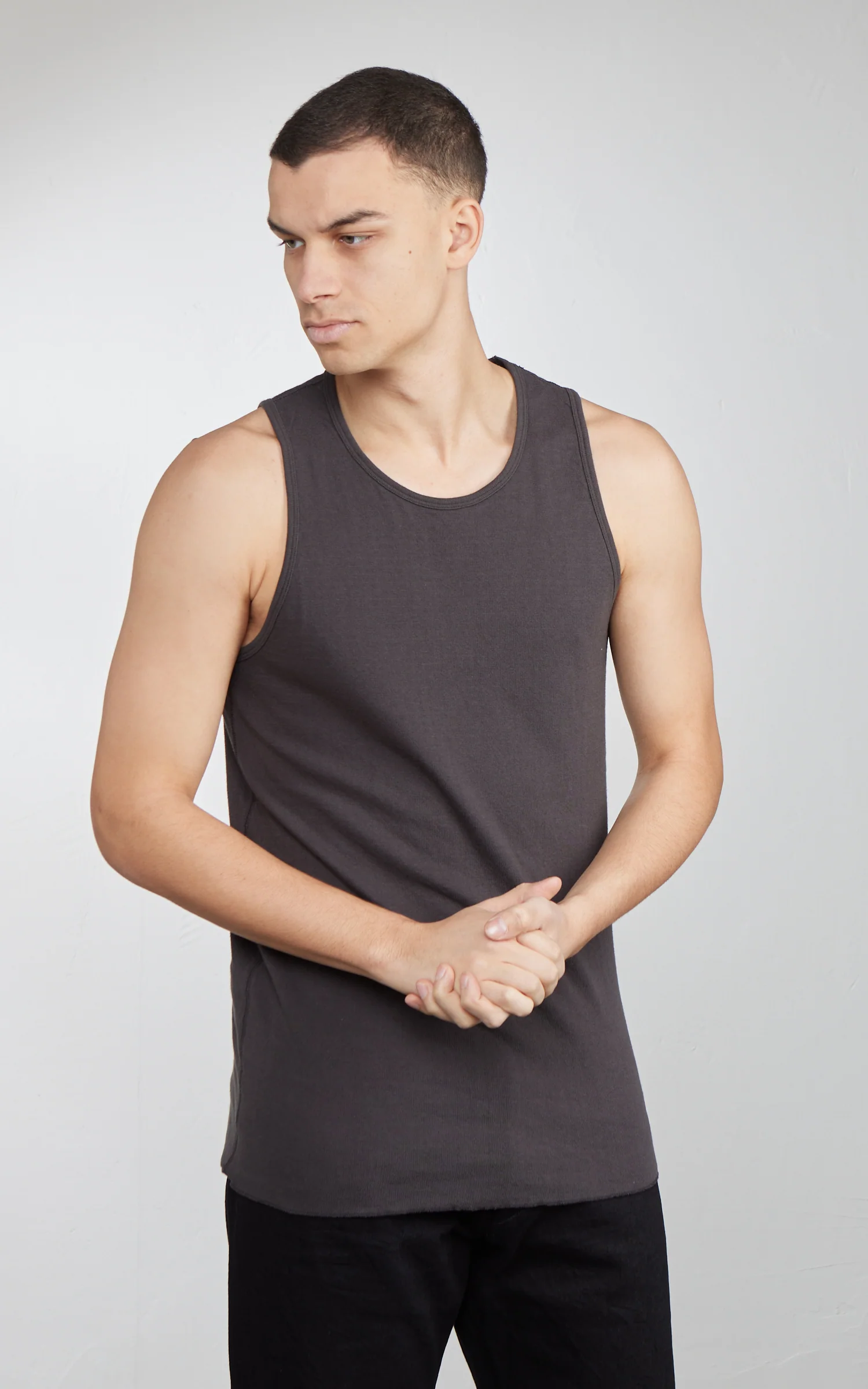 Stevenson Overall Co. DualComfort Cotton Tank Charcoal - Image 3