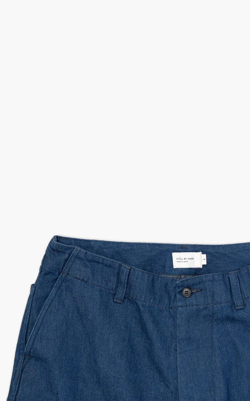 Still By Hand 10oz Denim Wide Pants Blue - Image 2