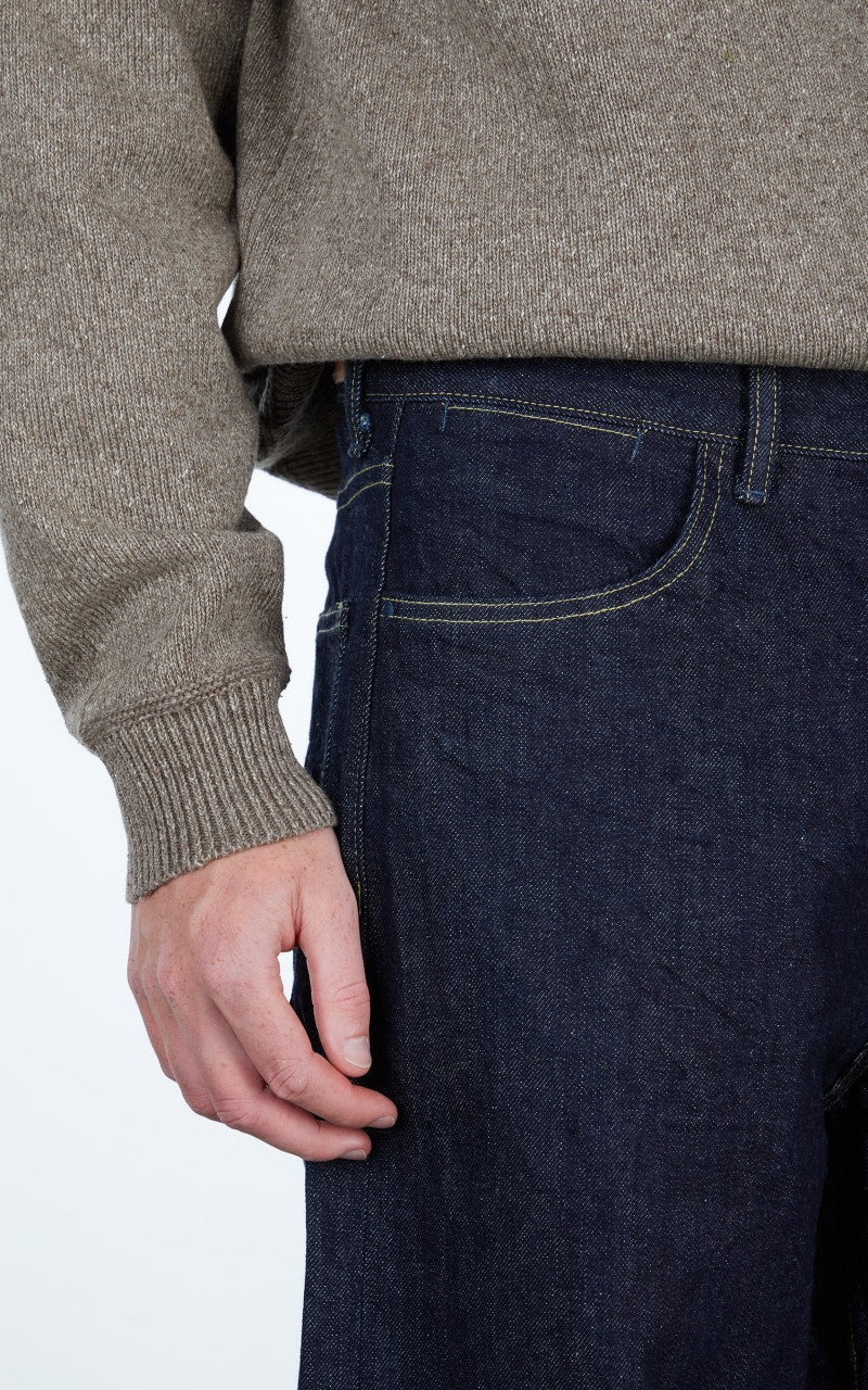 Still By Hand 5 Pocket Denim Pants Navy - Image 11