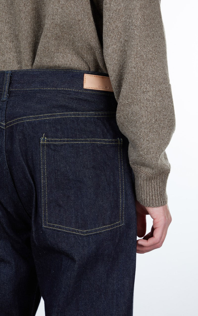 Still By Hand 5 Pocket Denim Pants Navy - Image 12