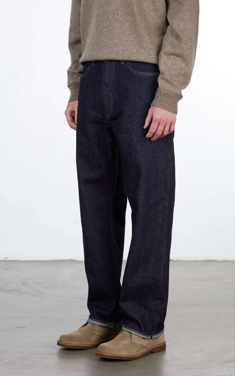 Still By Hand 5 Pocket Denim Pants Navy - Image 8