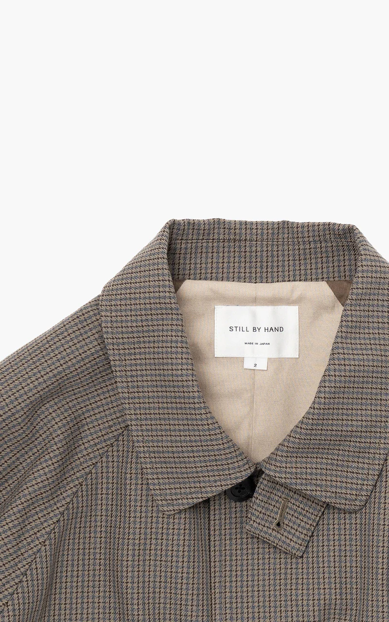 Still By Hand Bal Collar Coat Grey Check - Image 3