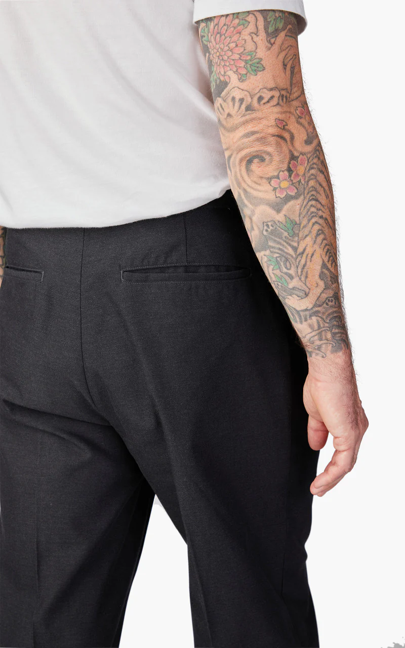 Still By Hand Deep Tuck Pressed Pant Charcoal - Image 7