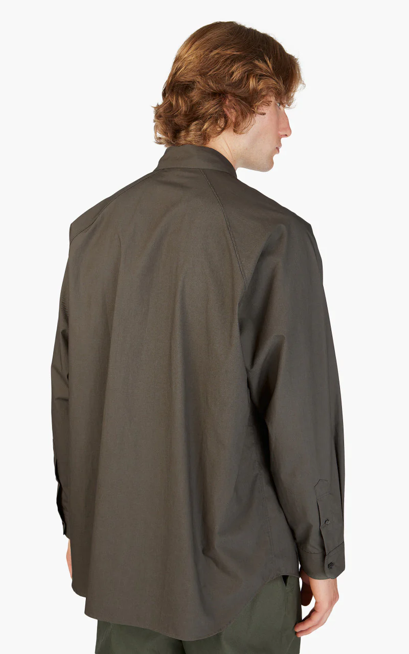 Still By Hand Double Pocket Raglan Shirt Charcoal - Image 7