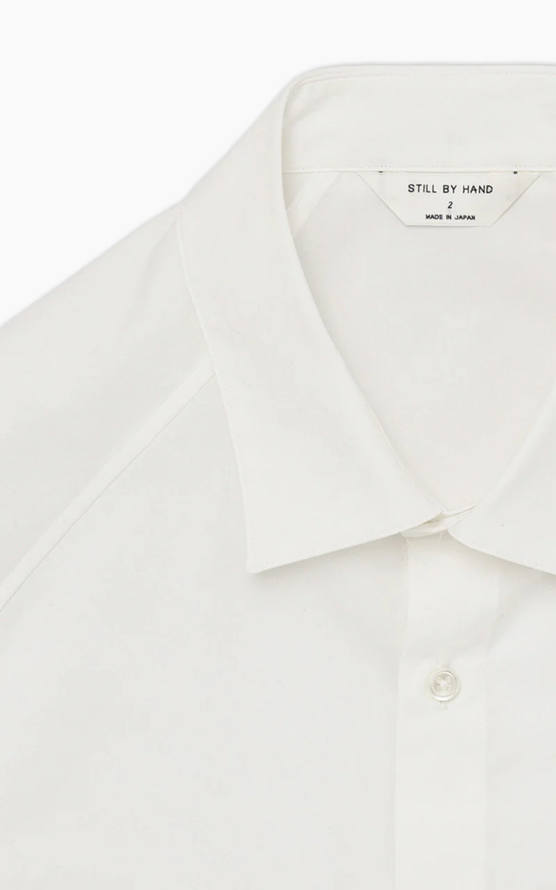 Still By Hand Double Pocket Raglan Shirt Off White - Image 3