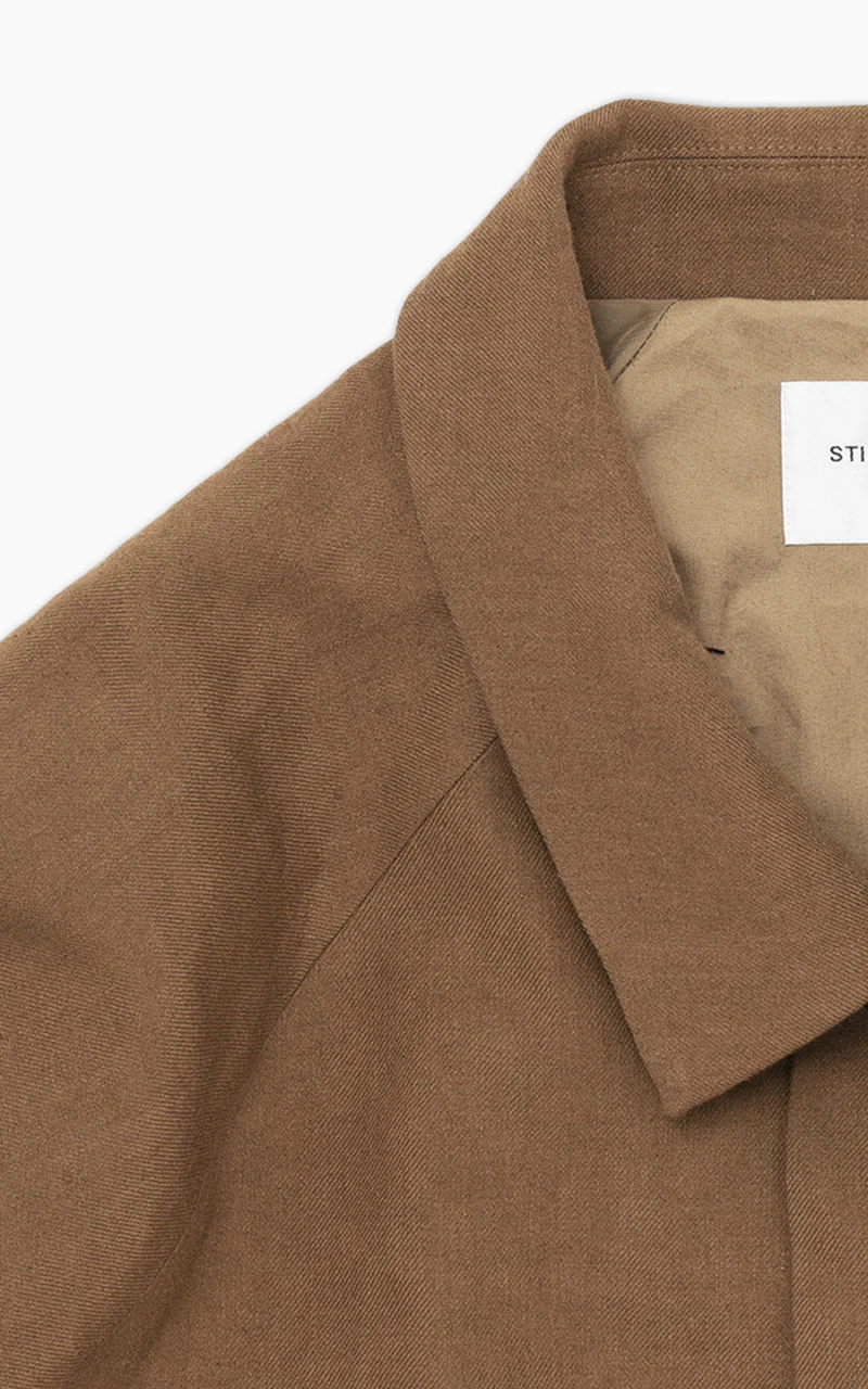Still By Hand Linen/Wool Half Coat Brick - Image 3