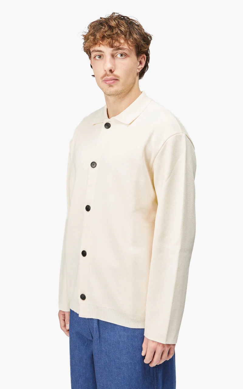 Still By Hand Milano Rib Cardigan Ivory - Image 4