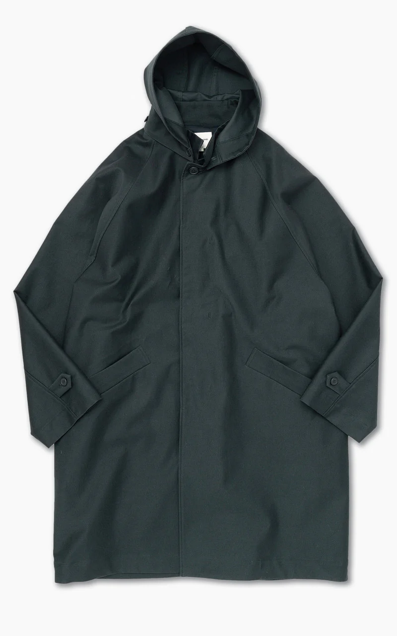Still By Hand Moleskin Hooded Coat Deep Blue
