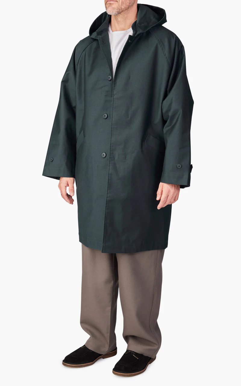 Still By Hand Moleskin Hooded Coat Deep Blue - Image 2