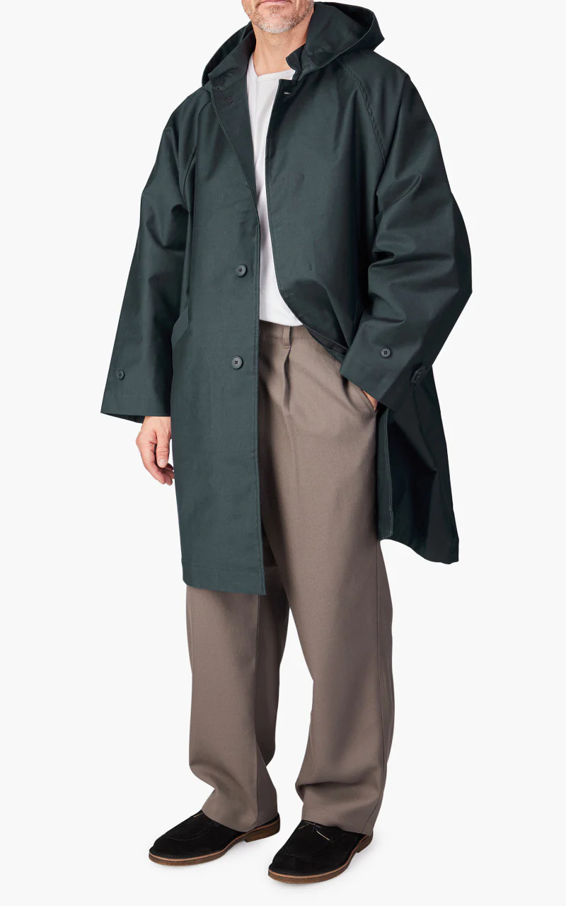 Still By Hand Moleskin Hooded Coat Deep Blue - Image 3
