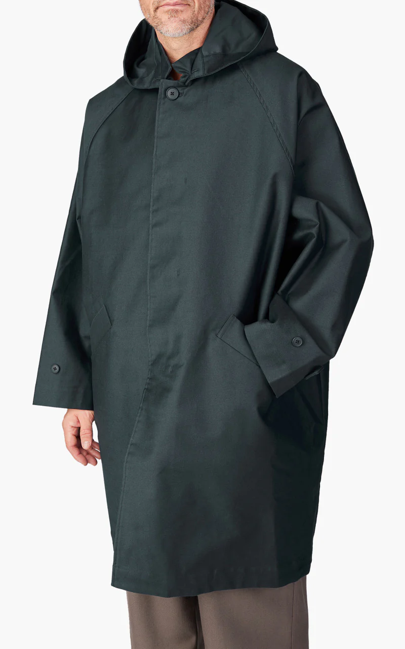 Still By Hand Moleskin Hooded Coat Deep Blue - Image 4