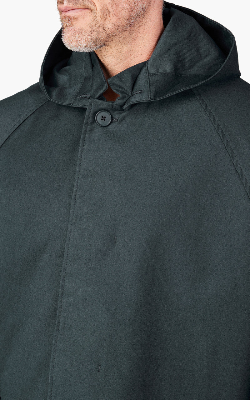 Still By Hand Moleskin Hooded Coat Deep Blue - Image 5