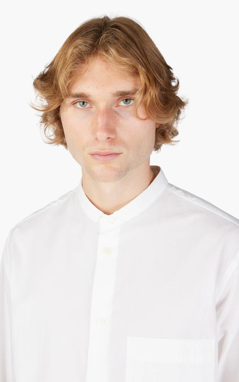 Still By Hand Narrow Collar Shirt White - Image 5