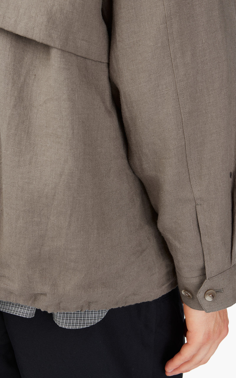 Still By Hand Peach Skin Linen Blouson Taupe - Image 10