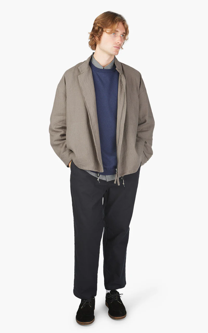 Still By Hand Peach Skin Linen Blouson Taupe - Image 2
