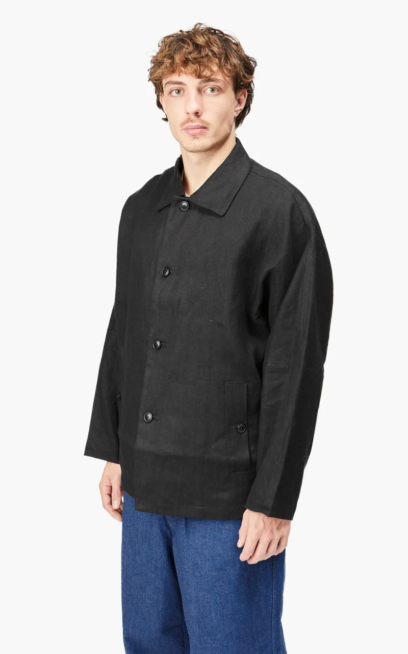 Still By Hand Peach Skin Linen Jacket Black - Image 2
