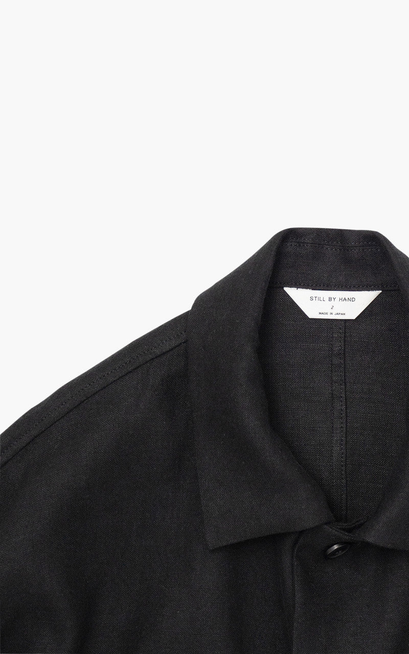 Still By Hand Peach Skin Linen Jacket Black - Image 4