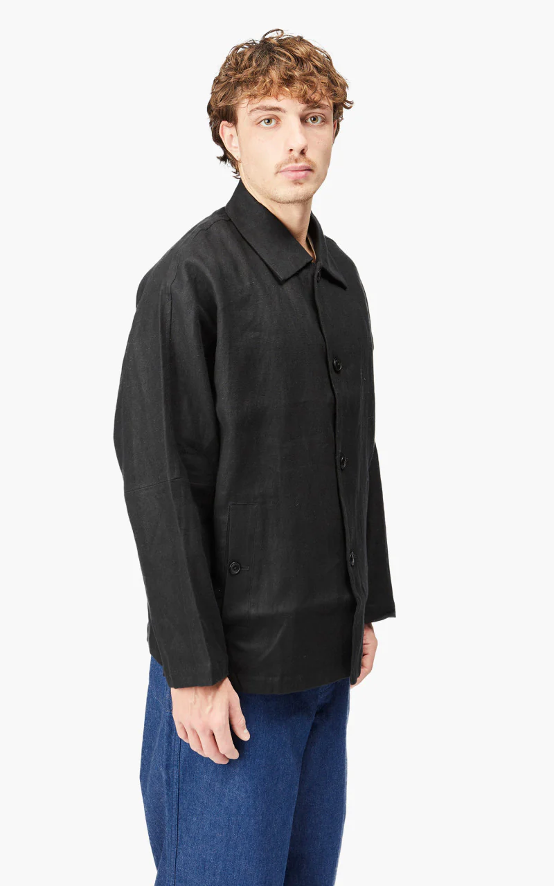 Still By Hand Peach Skin Linen Jacket Black - Image 5