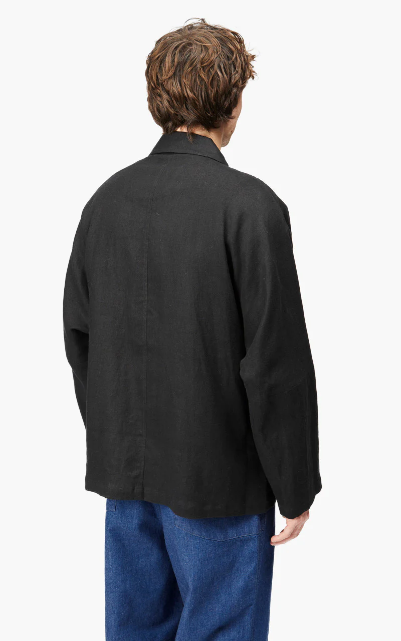 Still By Hand Peach Skin Linen Jacket Black - Image 6