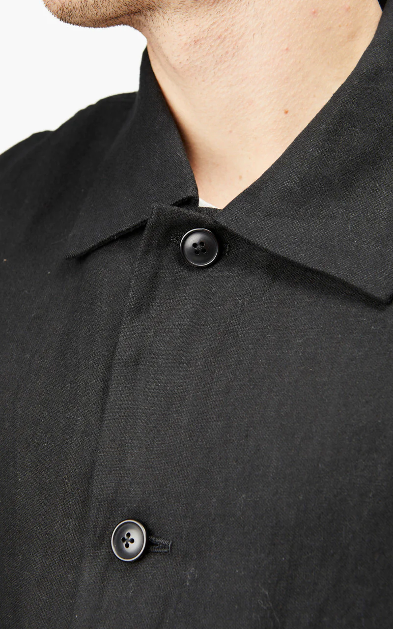 Still By Hand Peach Skin Linen Jacket Black - Image 7
