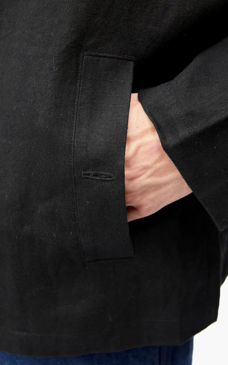 Still By Hand Peach Skin Linen Jacket Black - Image 8
