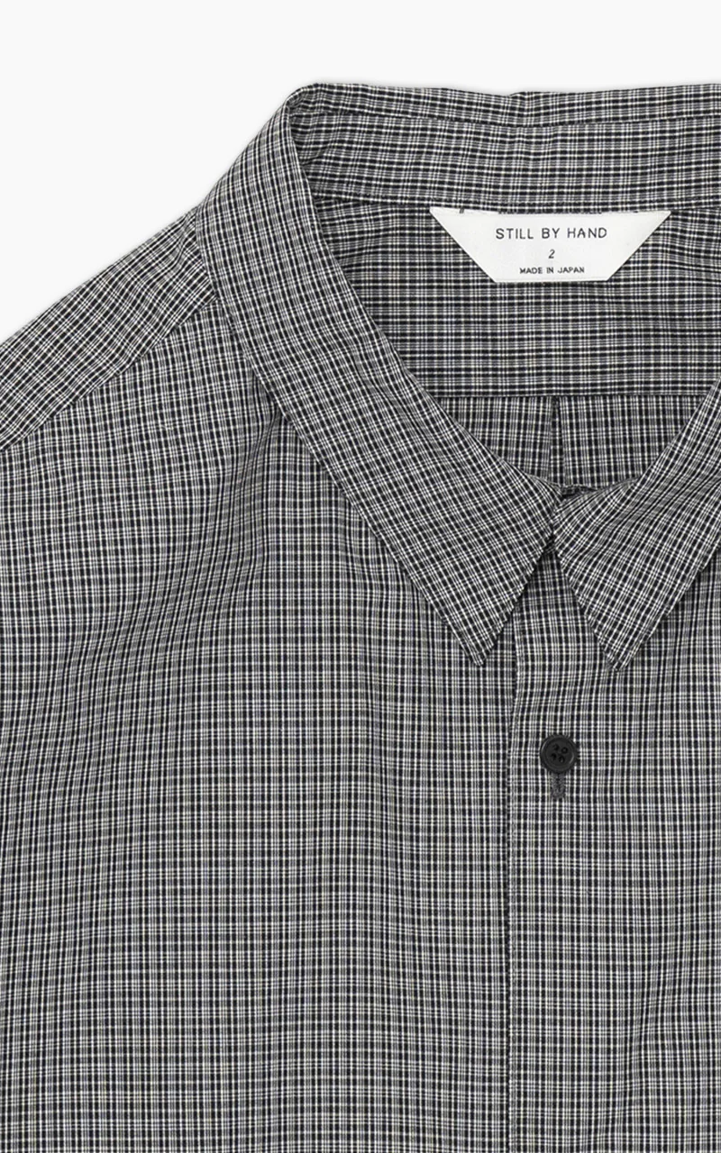 Still By Hand Regular Collar Shirt Charcoal Check - Image 3
