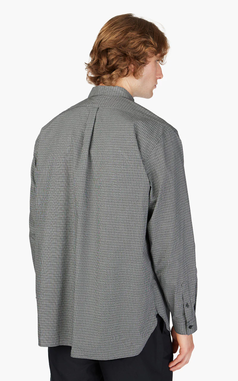 Still By Hand Regular Collar Shirt Charcoal Check - Image 8