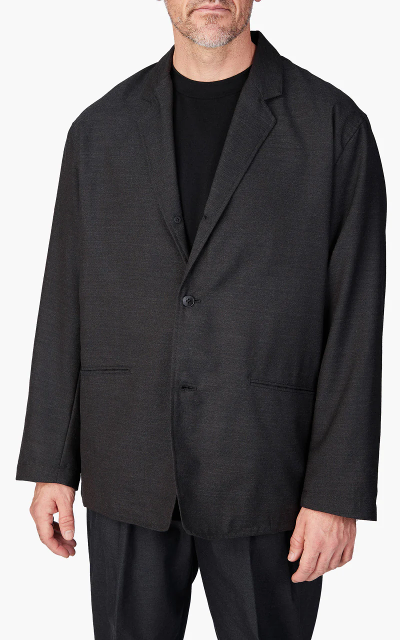 Still By Hand Relaxed Wool Jacket Charcoal - Image 2