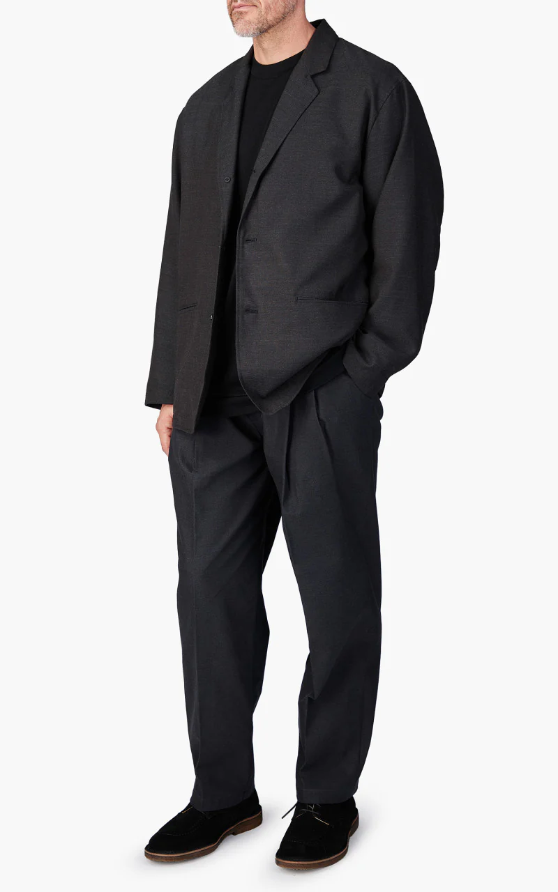 Still By Hand Relaxed Wool Jacket Charcoal - Image 3