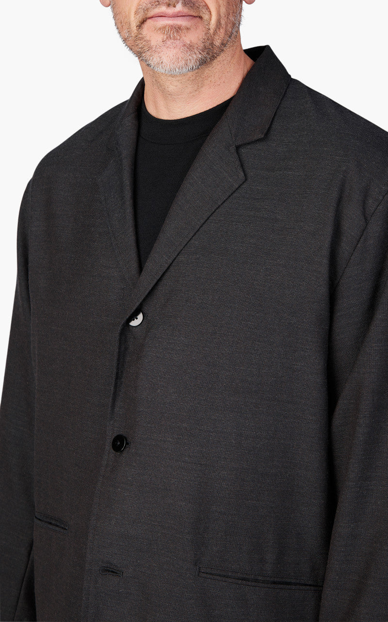 Still By Hand Relaxed Wool Jacket Charcoal - Image 5
