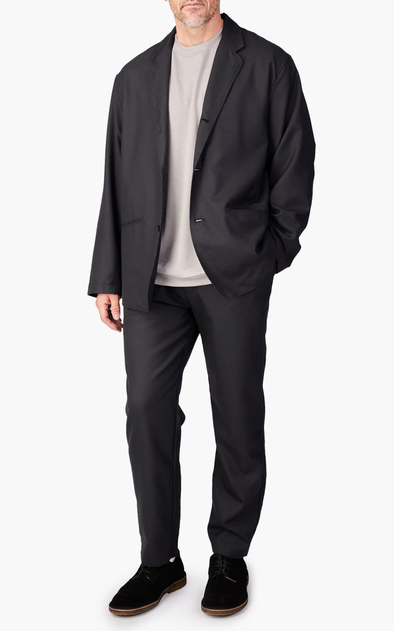 Still By Hand Relaxed Wool Jacket Ink Black - Image 4