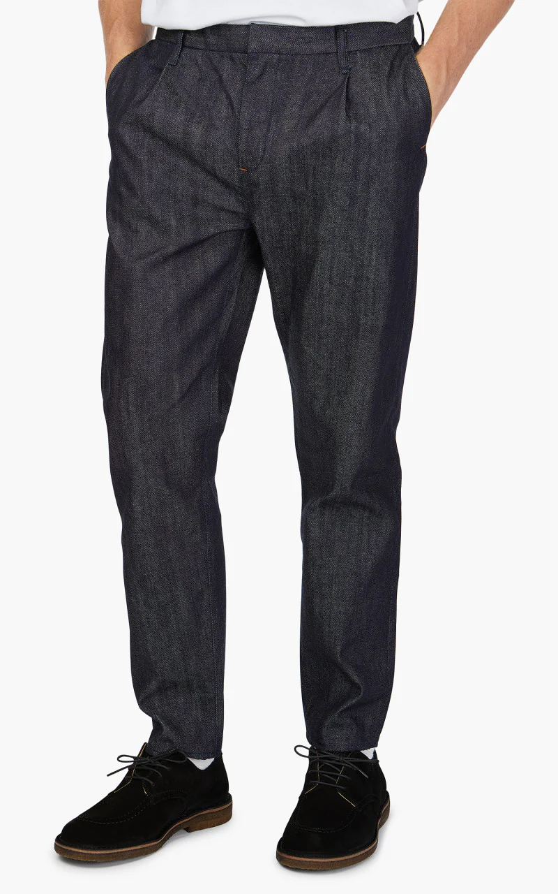 Still By Hand Tapered Denim Pants Indigo - Image 4