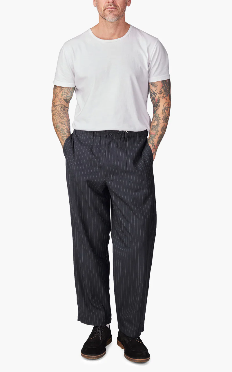 Still By Hand T/W Easy Pant Navy Stripe - Image 2