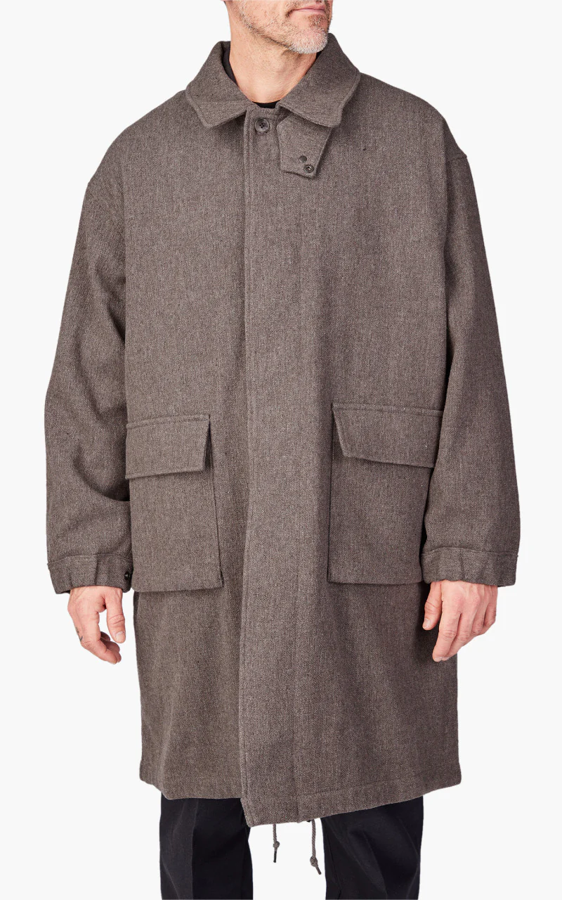Still By Hand Tweed Fishtail Coat Greige - Image 3