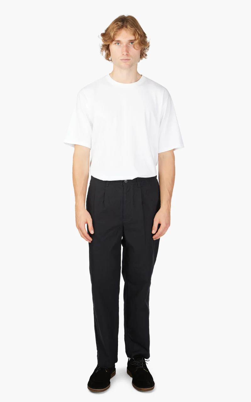 Still By Hand Welt Side Pocket Pants Black Navy - Image 2