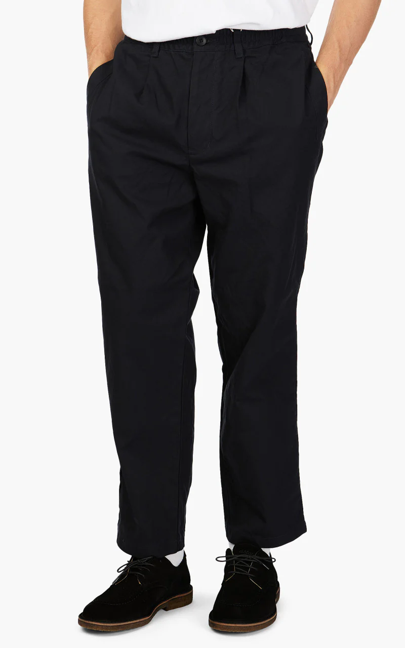 Still By Hand Welt Side Pocket Pants Black Navy - Image 4
