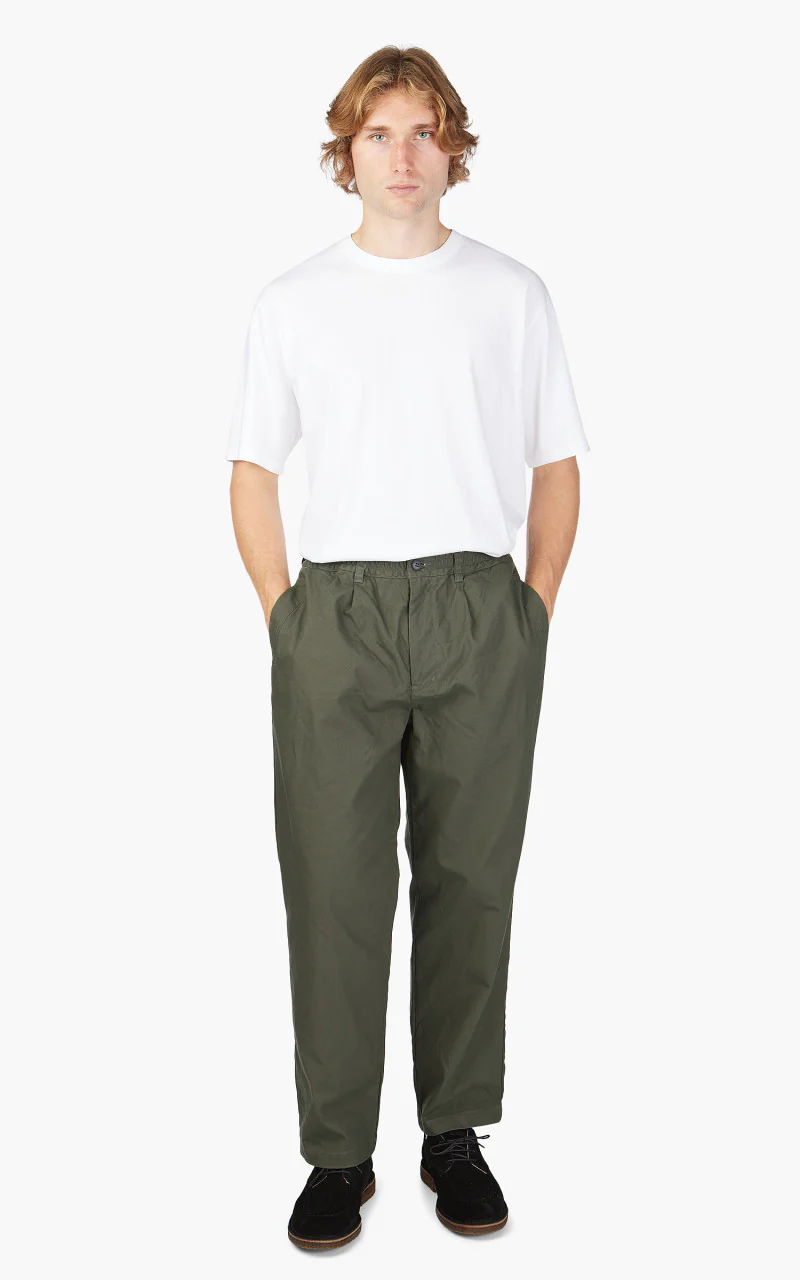 Still By Hand Welt Side Pocket Pants Olive - Image 2