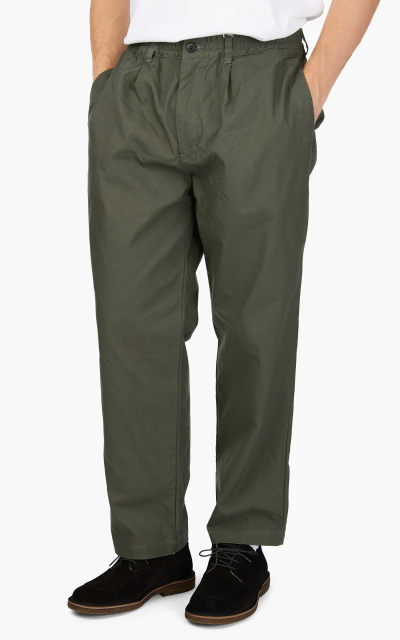 Still By Hand Welt Side Pocket Pants Olive - Image 4