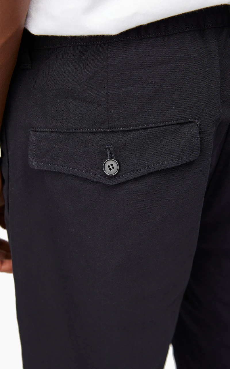 Still By Hand Welt Side Pockets Pants Black Navy - Image 7